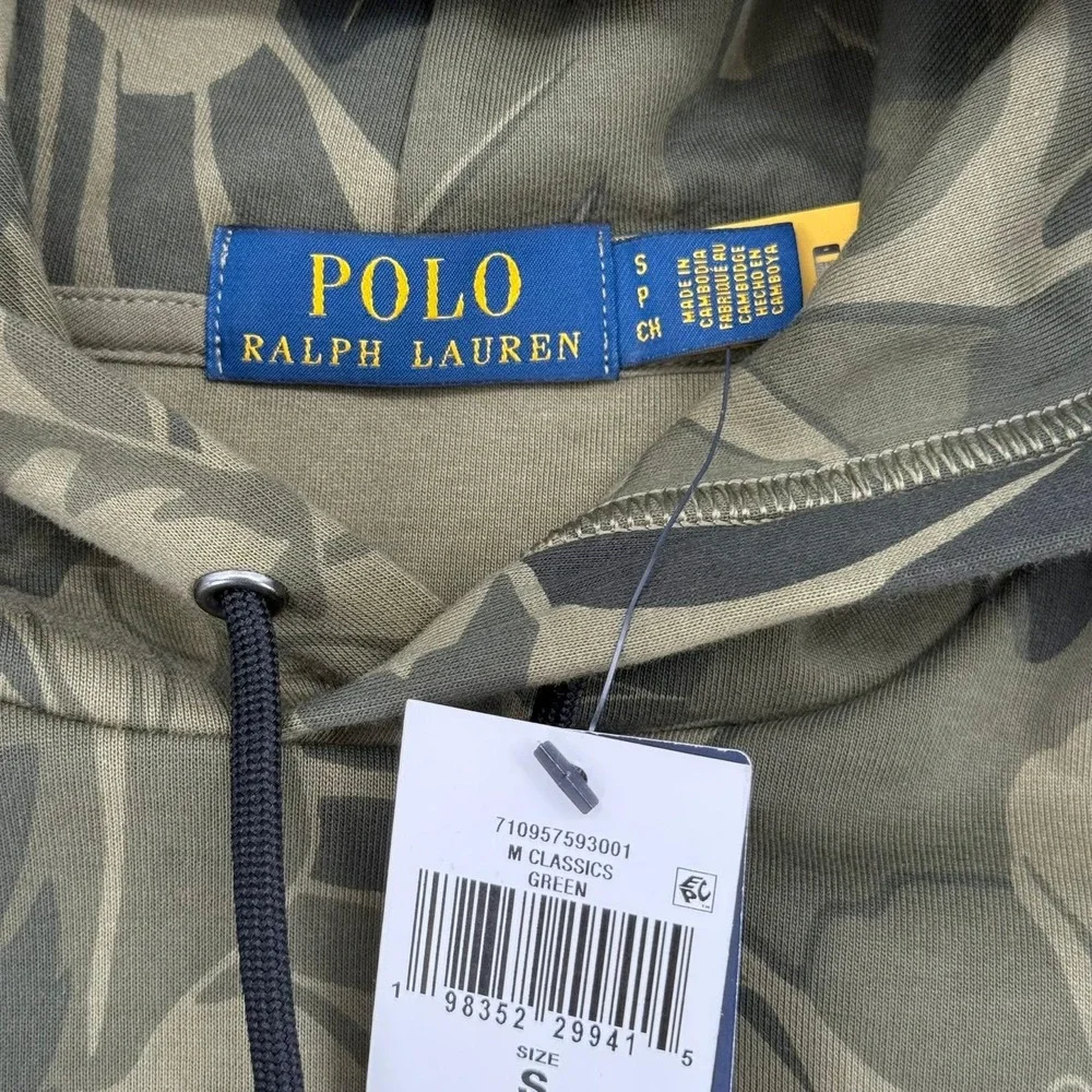 Polo Ralph Lauren Men's Palm-Camo Double-Knit Hoodie Sweatshirt Size Small‎ NEW